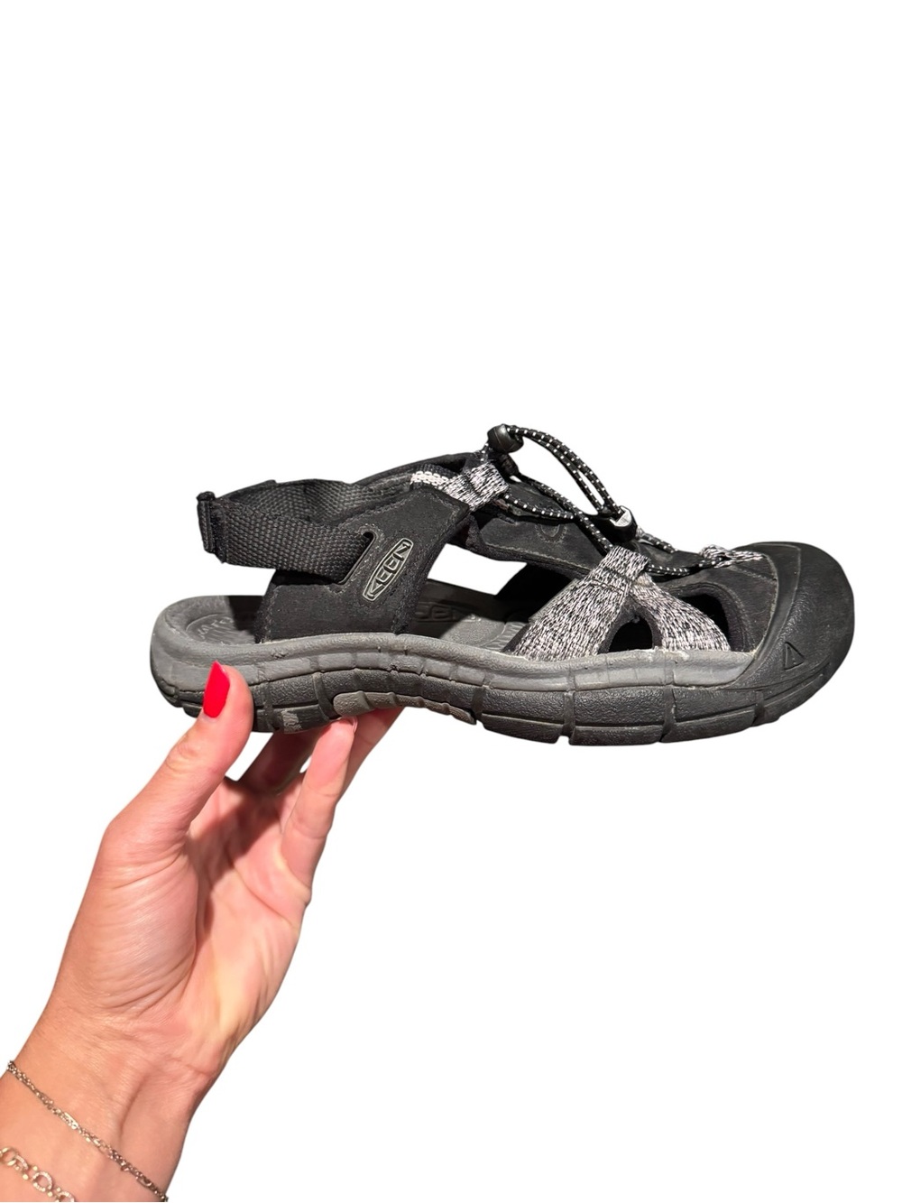 KEEN Newport H2 Sport Sandals Black Gray Waterproof Hiking Women’s 8 Trail